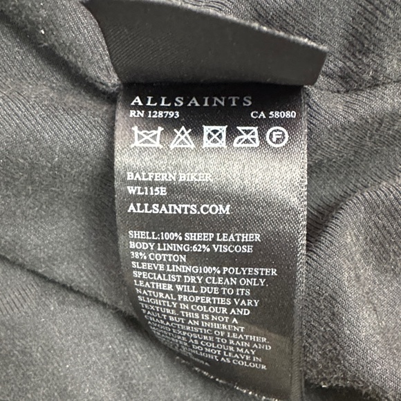 All Saints Balfern Biker Moto Leather Jacket Size 0 - Picture 10 of 16